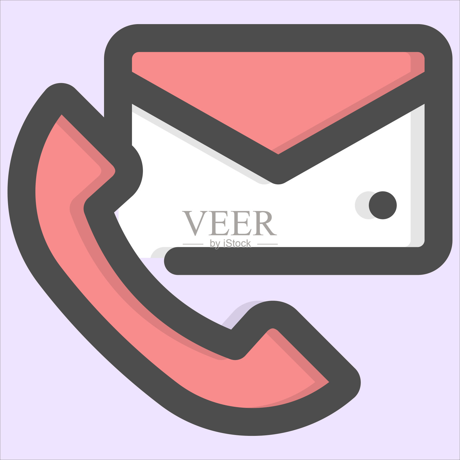 服务、电话和邮件图标插画图片素材