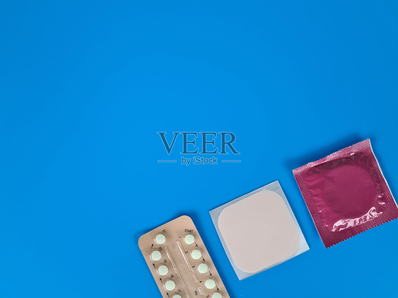 正确的避孕方法。用机械、化学和其他避孕方法预防怀孕照片摄影图片