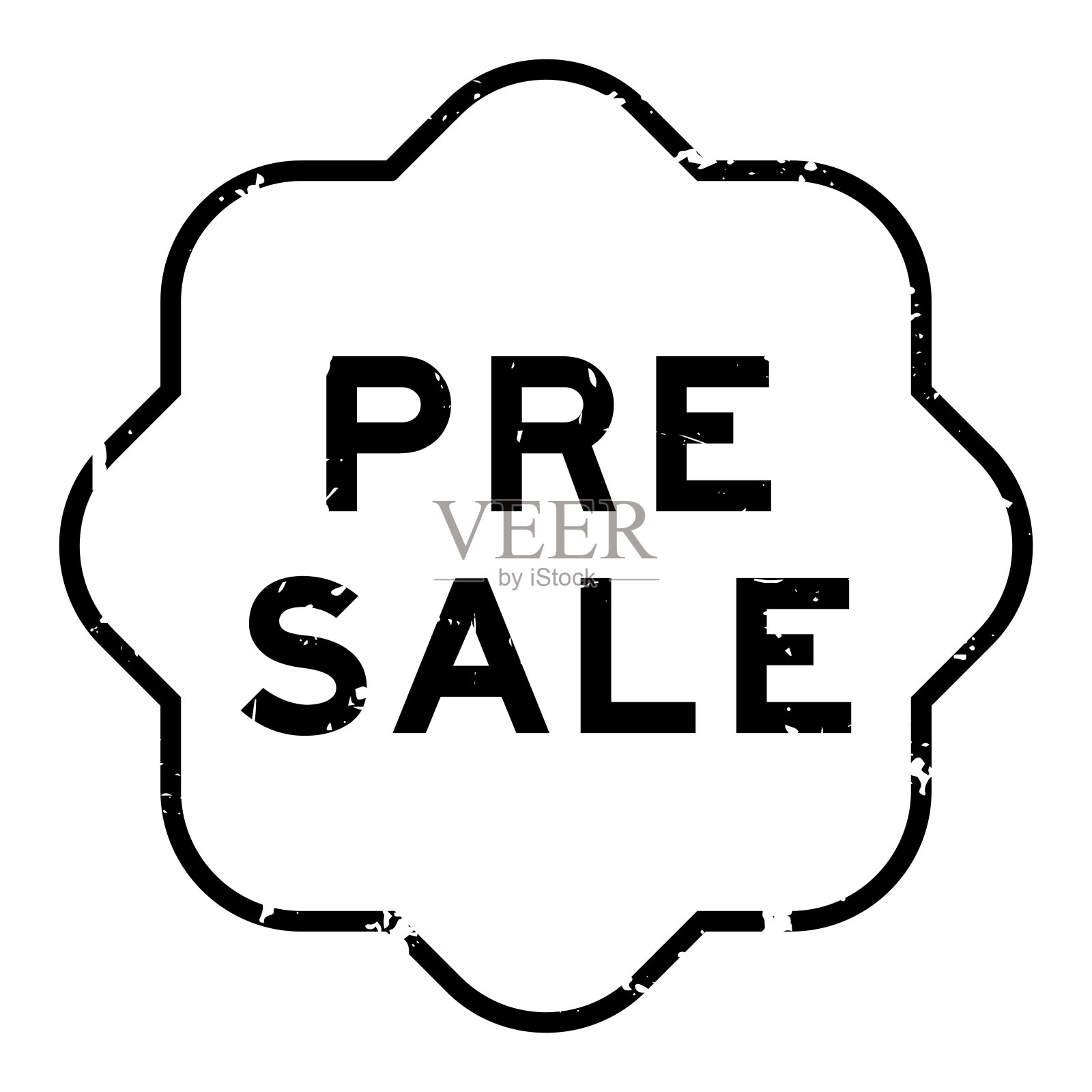 垃圾黑色预售字橡胶印章在白色背景插画图片素材