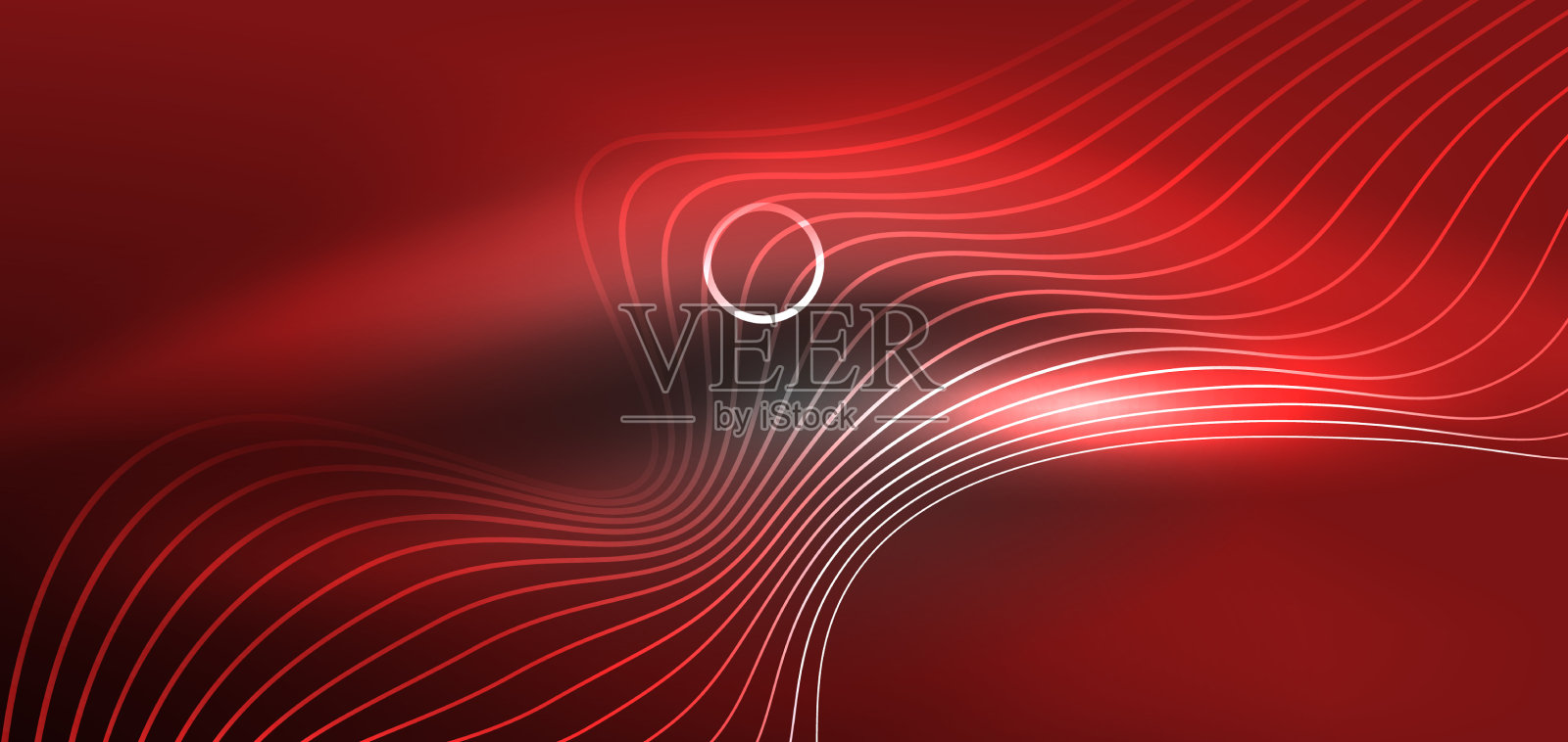 霓虹激光线，圆，波抽象插画图片素材