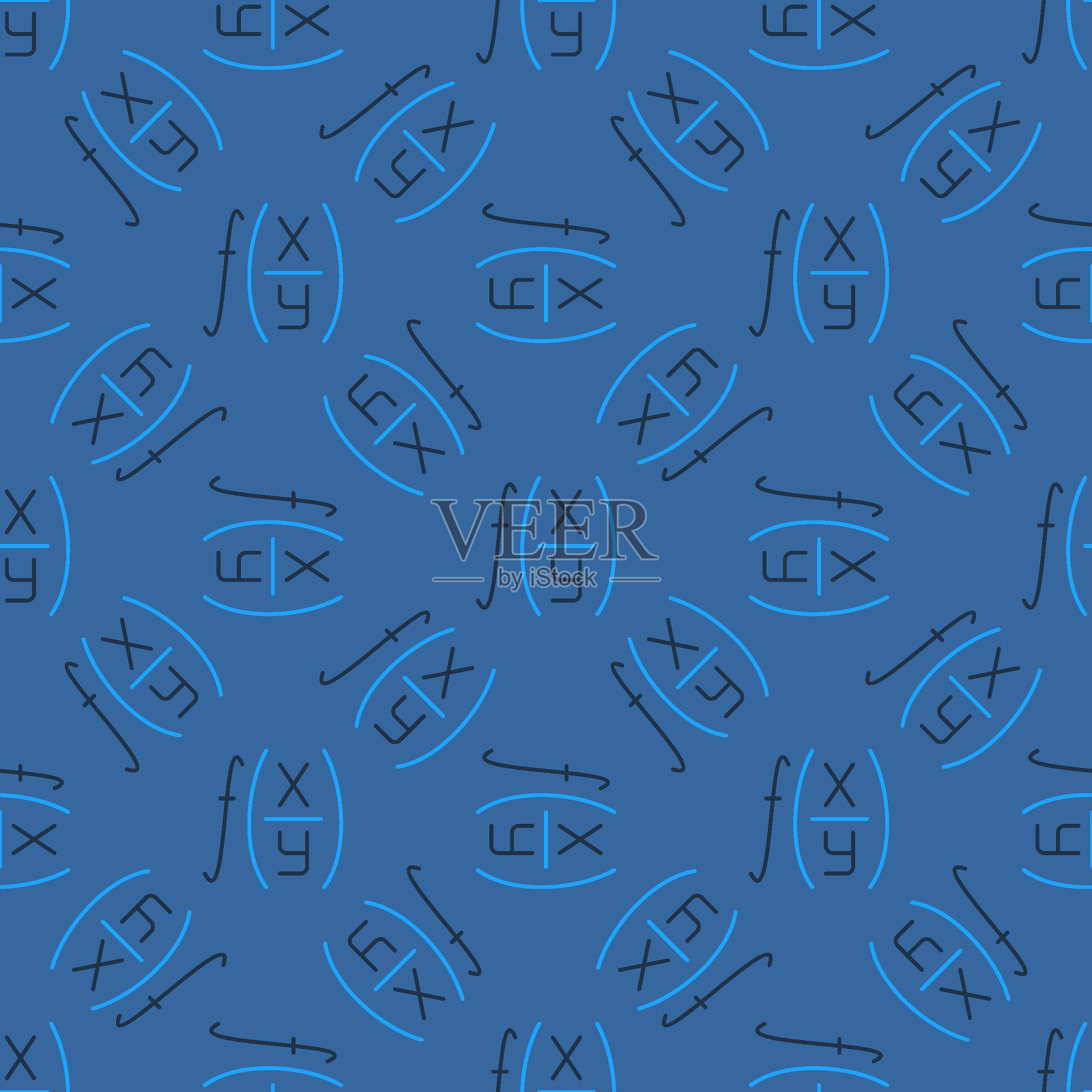 函数向量蓝色现代无缝图案插画图片素材