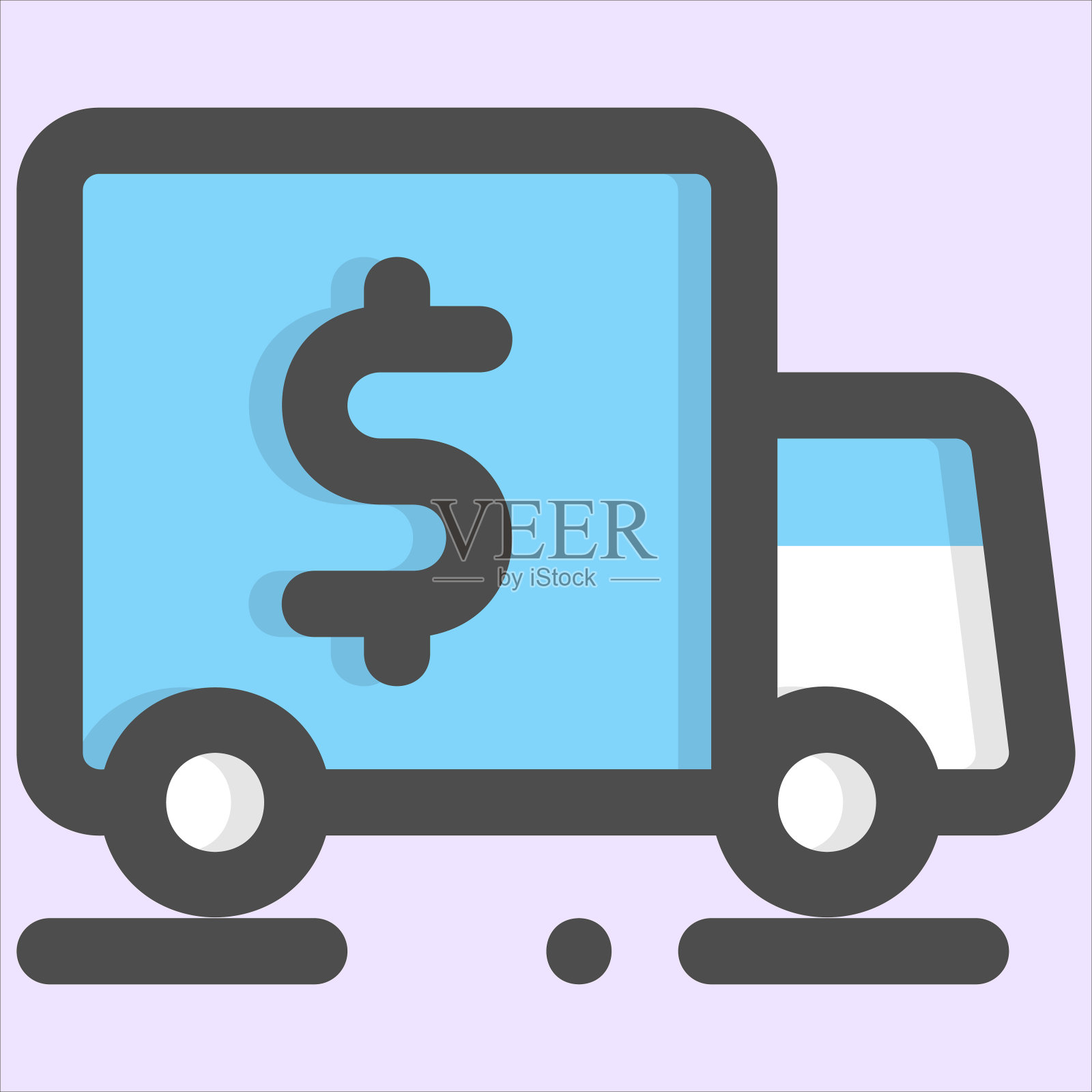 金融，金钱卡车图标插画图片素材