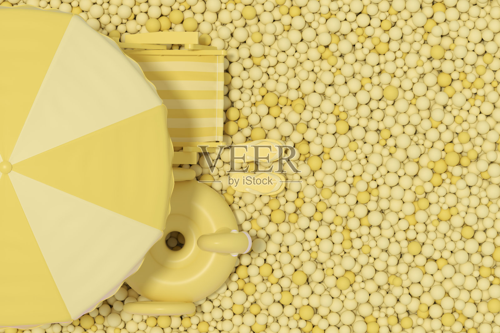 沙滩伞上的彩色球最小的夏季旅游假期背景照片摄影图片