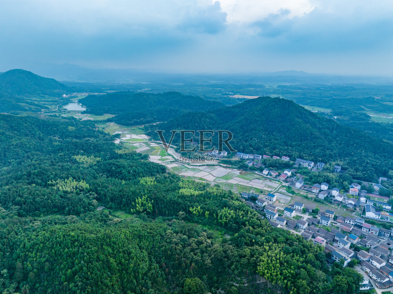 中国江西田园风光航拍照片摄影图片