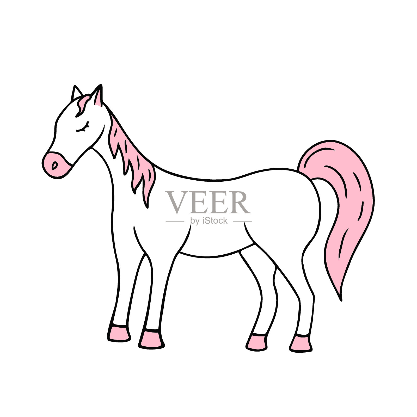 马插画图片素材