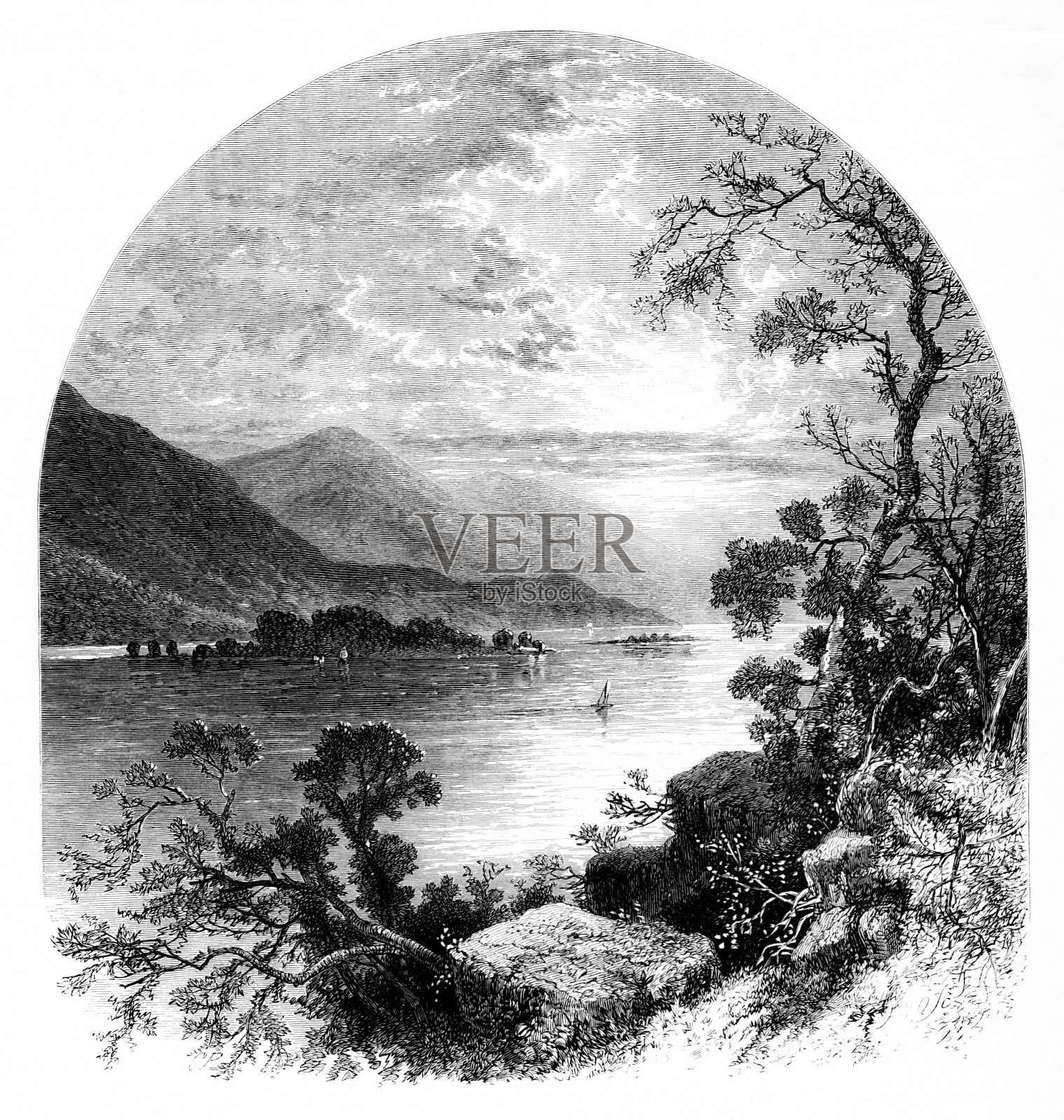 美国宾夕法尼亚州的萨斯奎哈纳河，《美国地理》插画图片素材