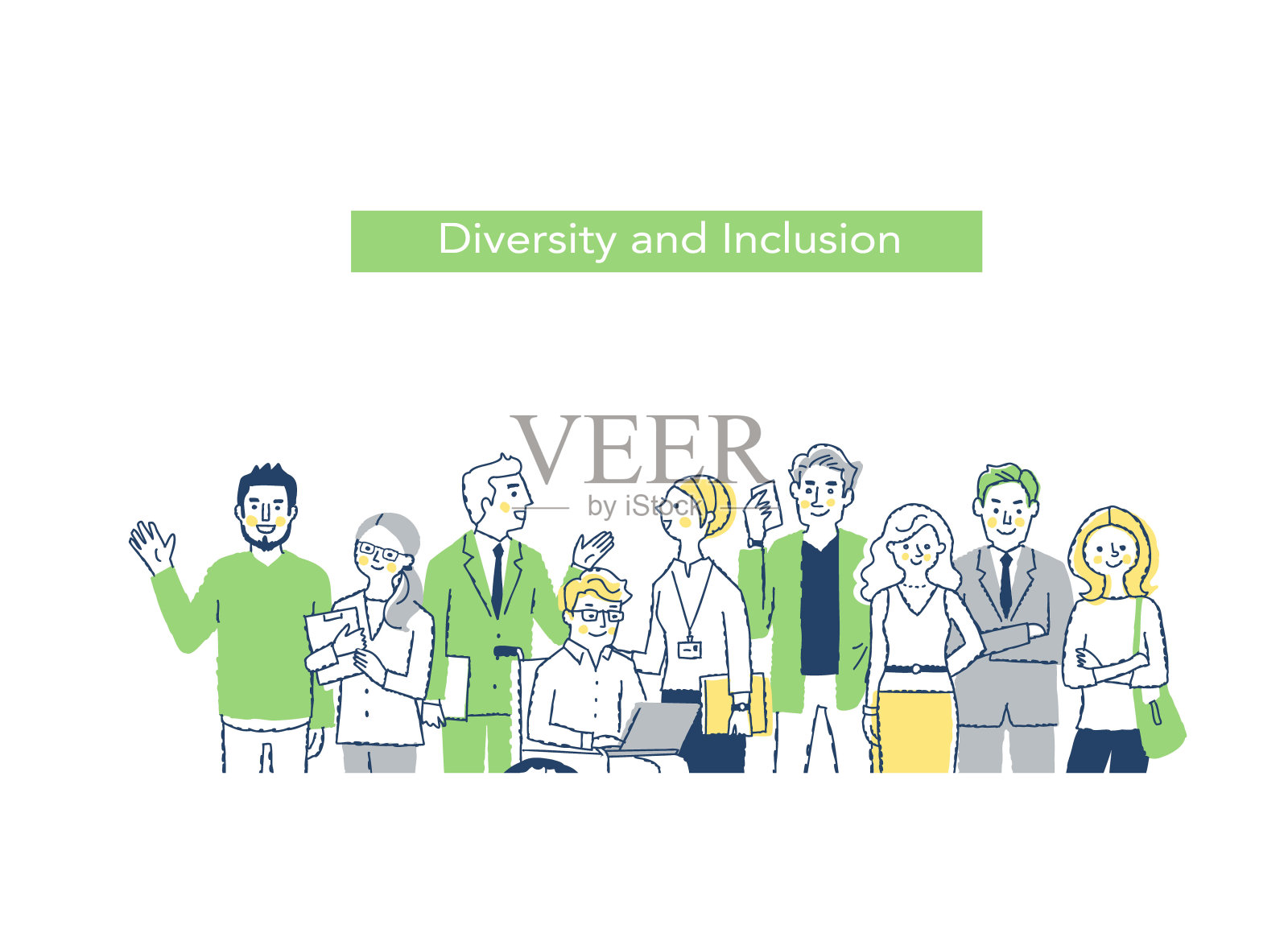 多元化/多元化上半身形象插画图片素材