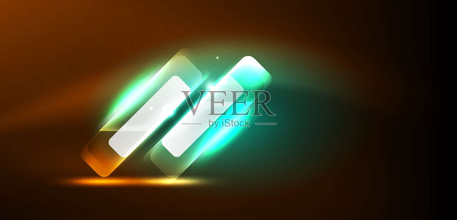 霓虹灯发光的高科技线条和箭头插画图片素材