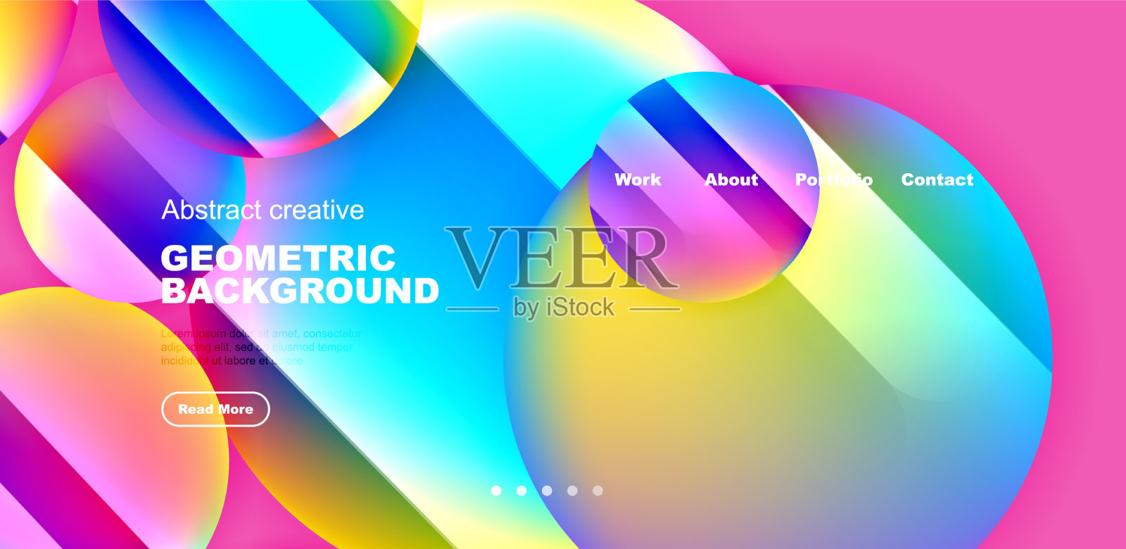 五颜六色的闪亮和光滑的圆圈抽象插画图片素材