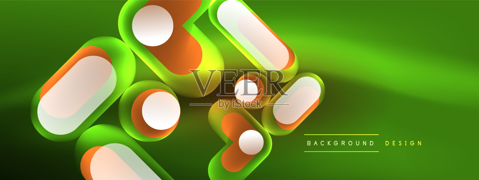 霓虹圆抽象背景模板插画图片素材