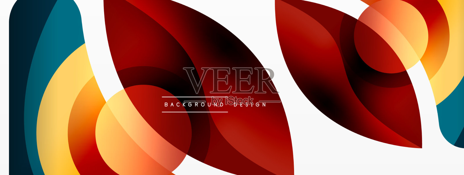 抽象的背景与彩色几何形状插画图片素材