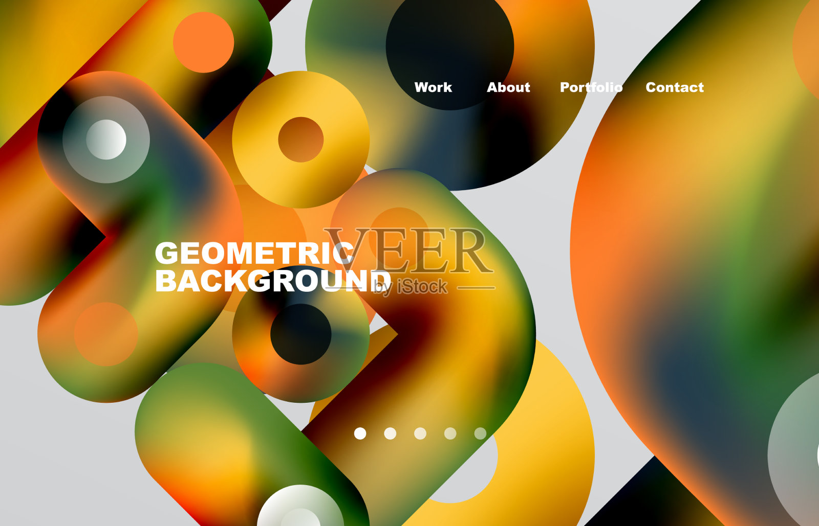 圆形和圆形的登陆页面抽象插画图片素材