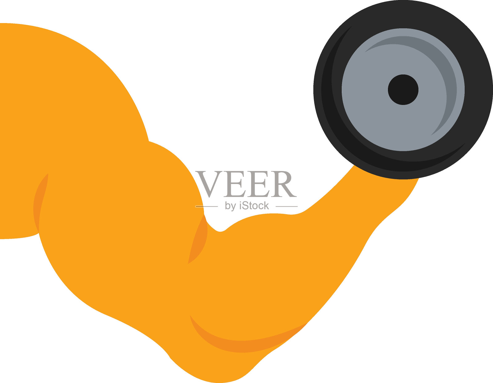 锤卷手臂锻炼概念，二头肌增长矢量彩色图标设计，健身和健康的标志，锻炼和举重标志，个人训练设备库存插图插画图片素材