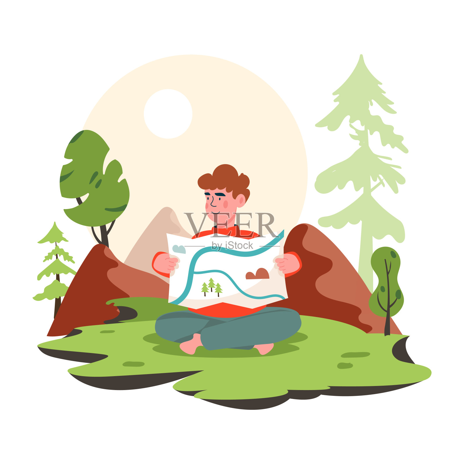 旅游地图插画图片素材