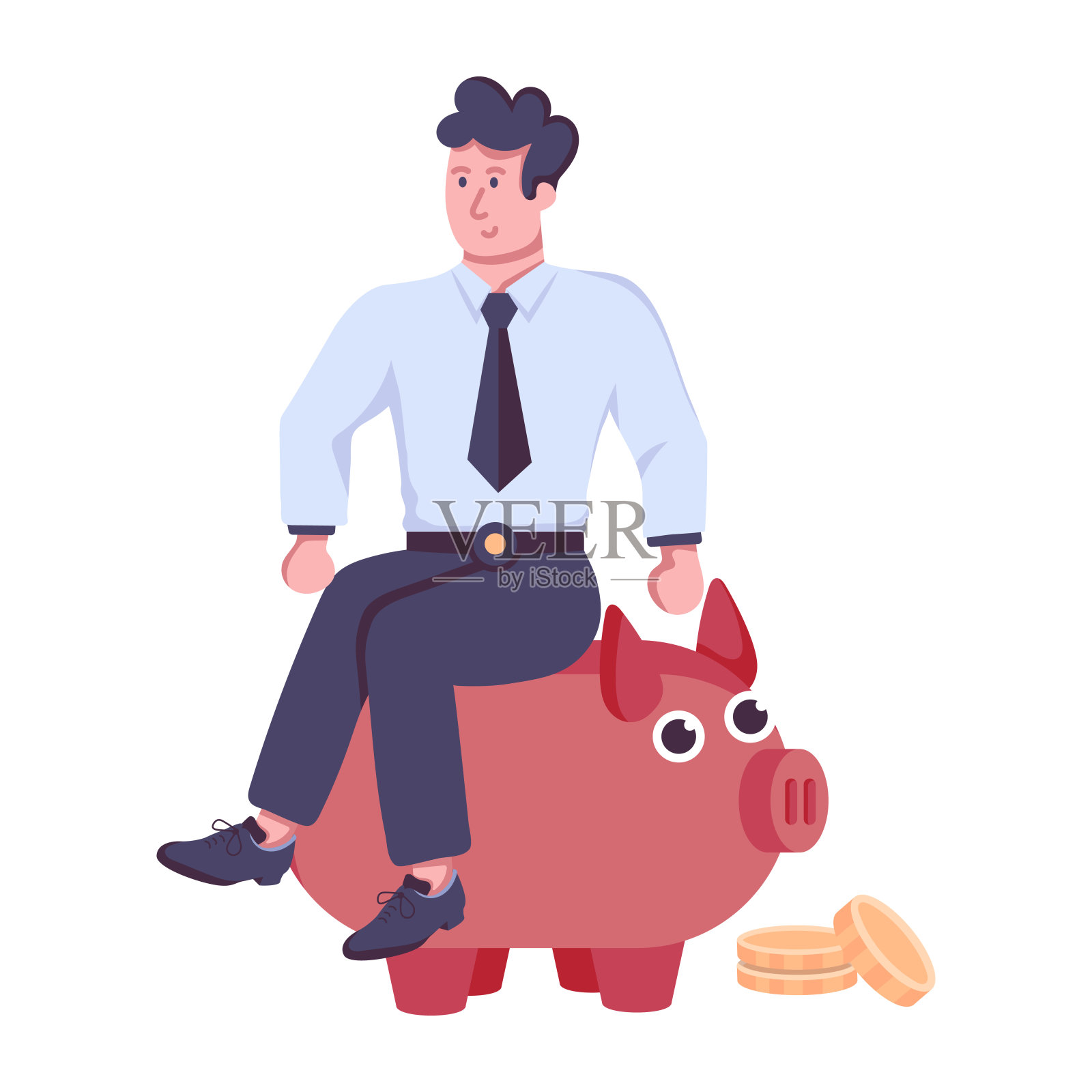 省钱插画图片素材