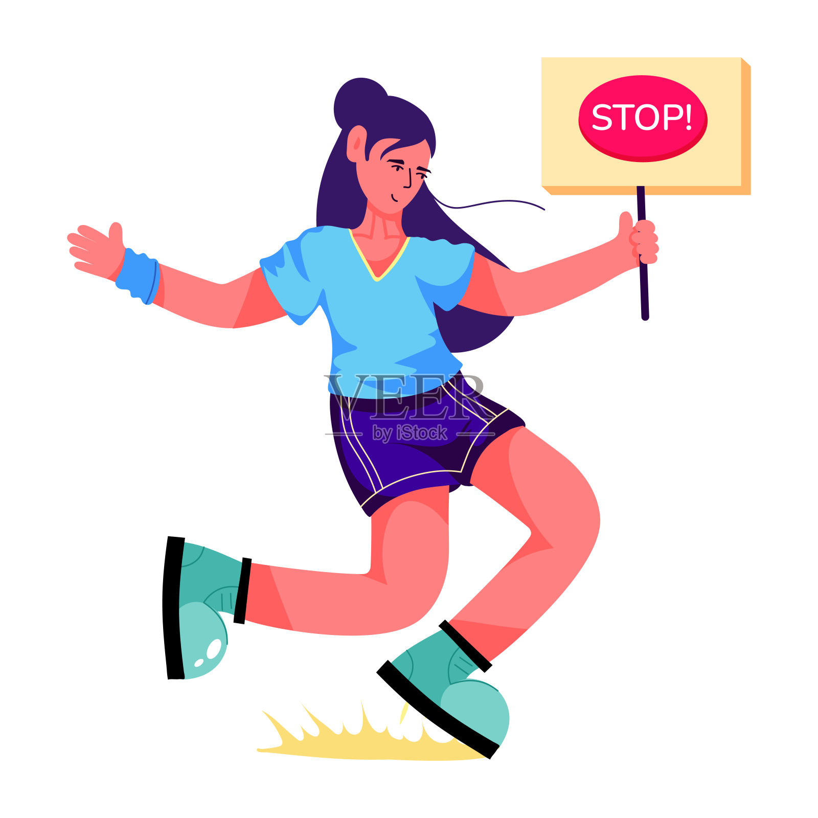 停止板插画图片素材