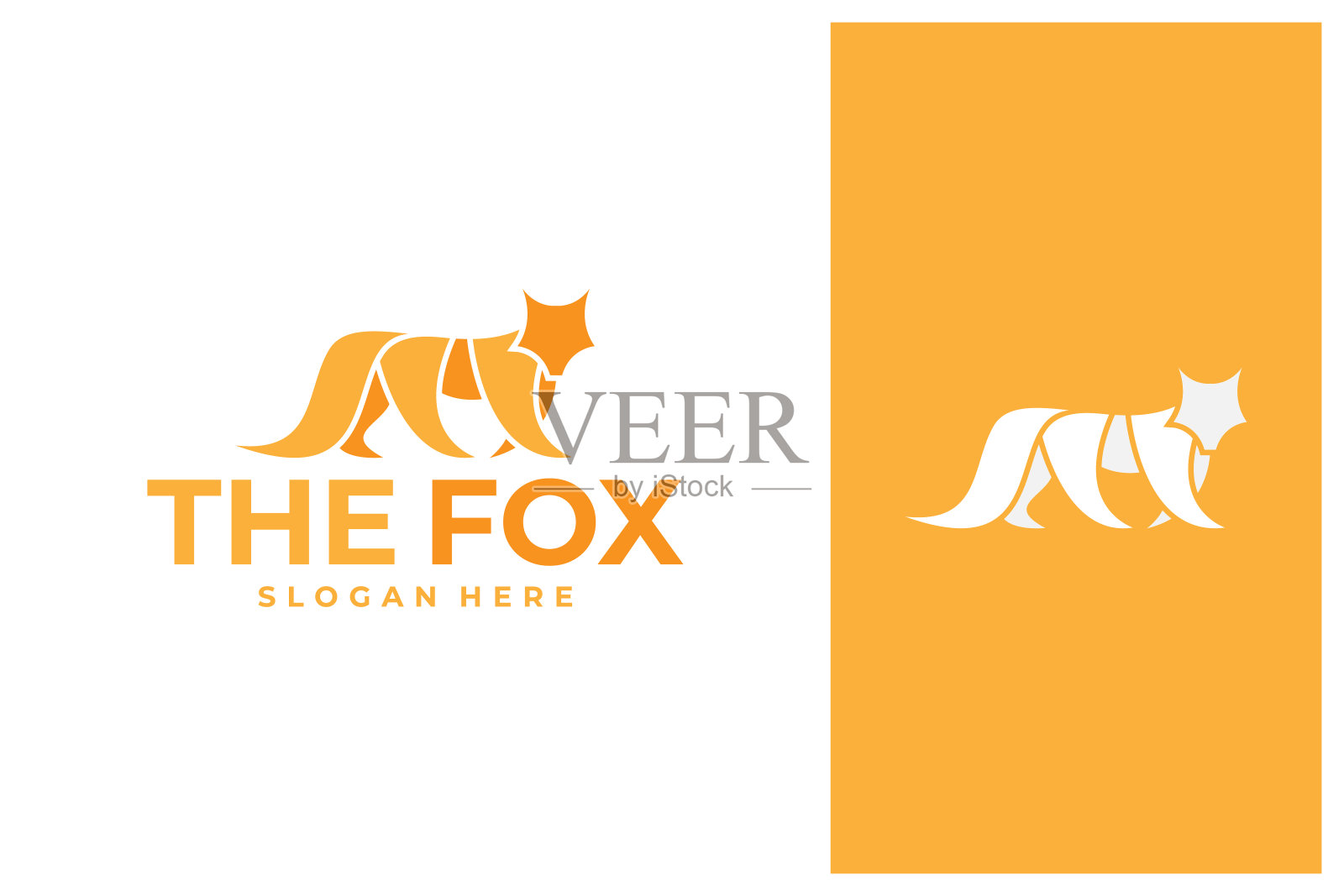 简单的狐狸标志设计或插图插画图片素材