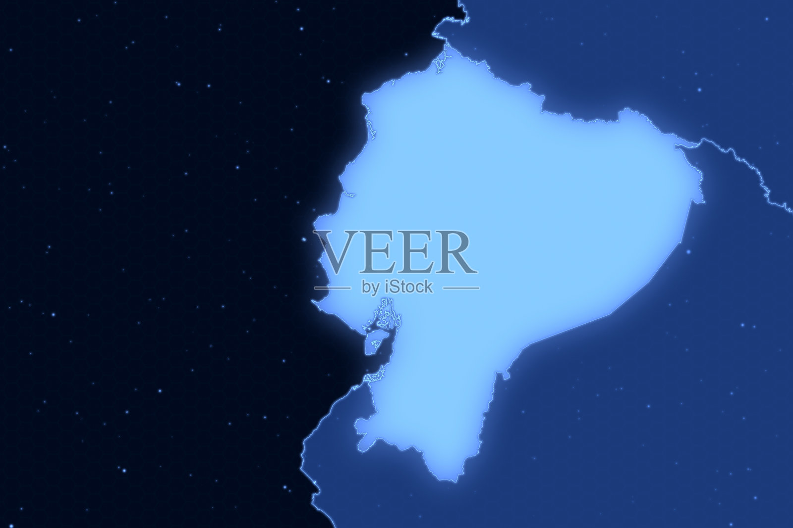 南美洲地图系列与厄瓜多尔，未来主义插画图片素材