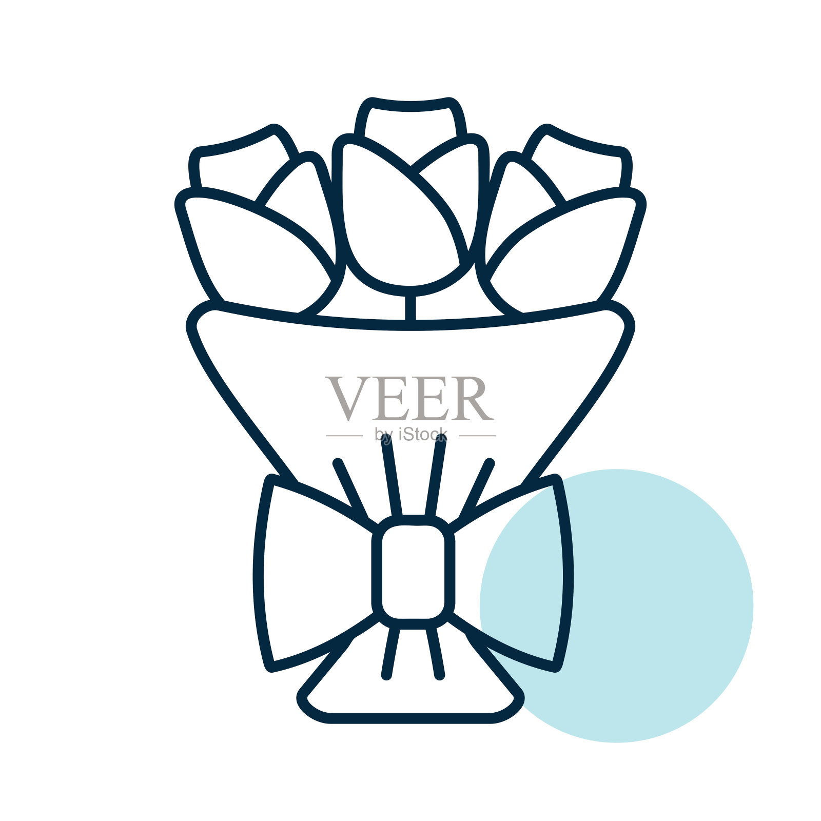 红玫瑰花束矢量图标插画图片素材