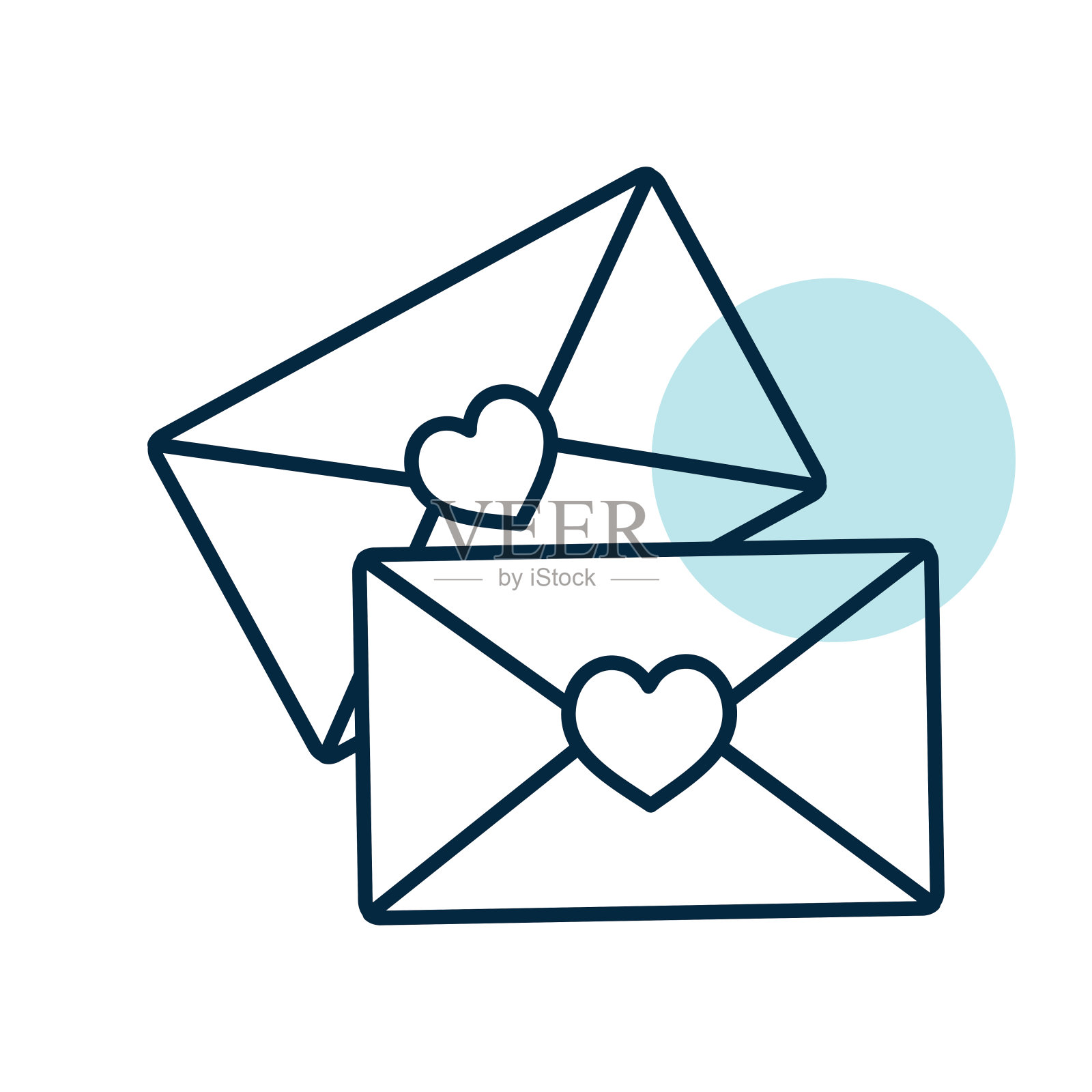 两个信封矢量图标。情书插画图片素材