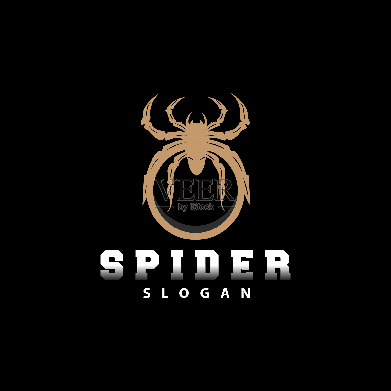 蜘蛛标志，昆虫动物矢量，高级复古设计，图标模板符号插画图片素材