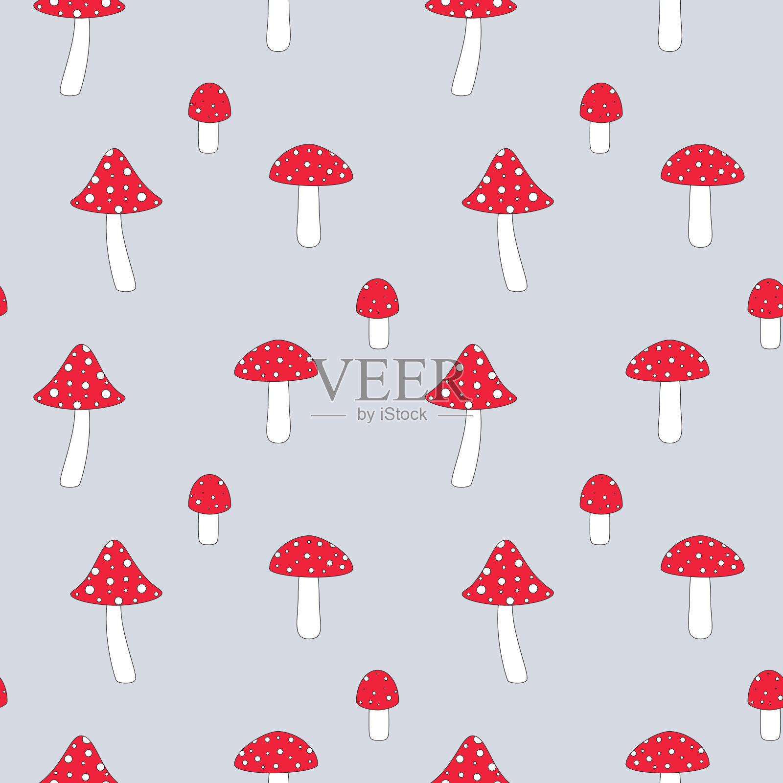 蘑菇无缝花纹插画图片素材