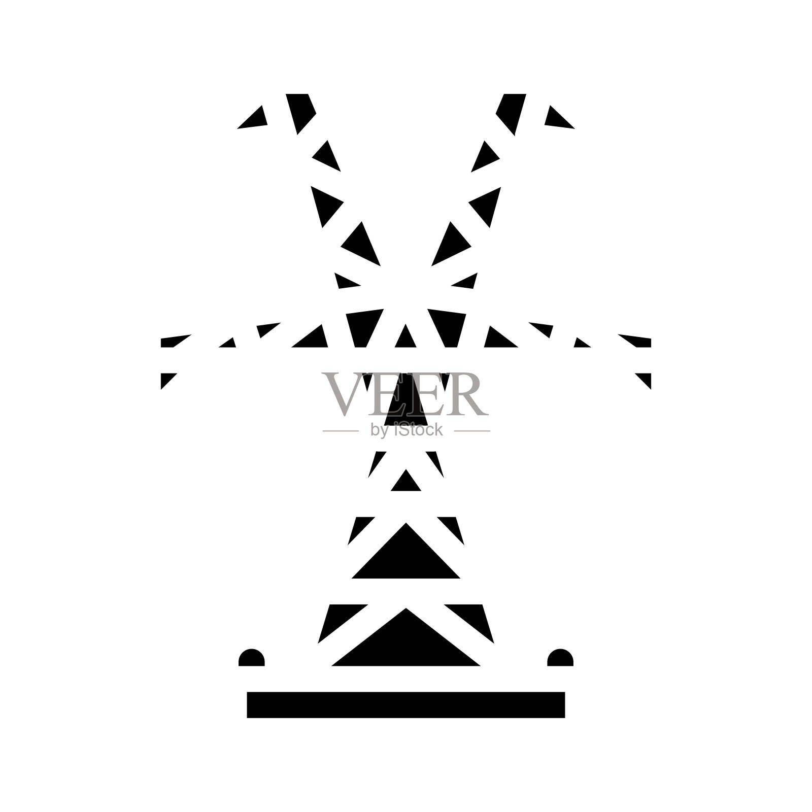 高压输电线符号图标矢量插图插画图片素材