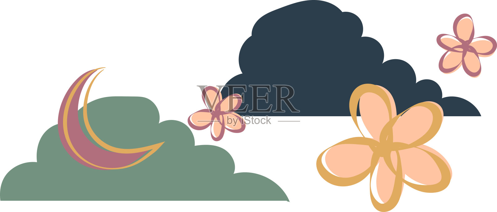 云抽象几何美学形状插图特殊风格图形元素艺术卡插画图片素材