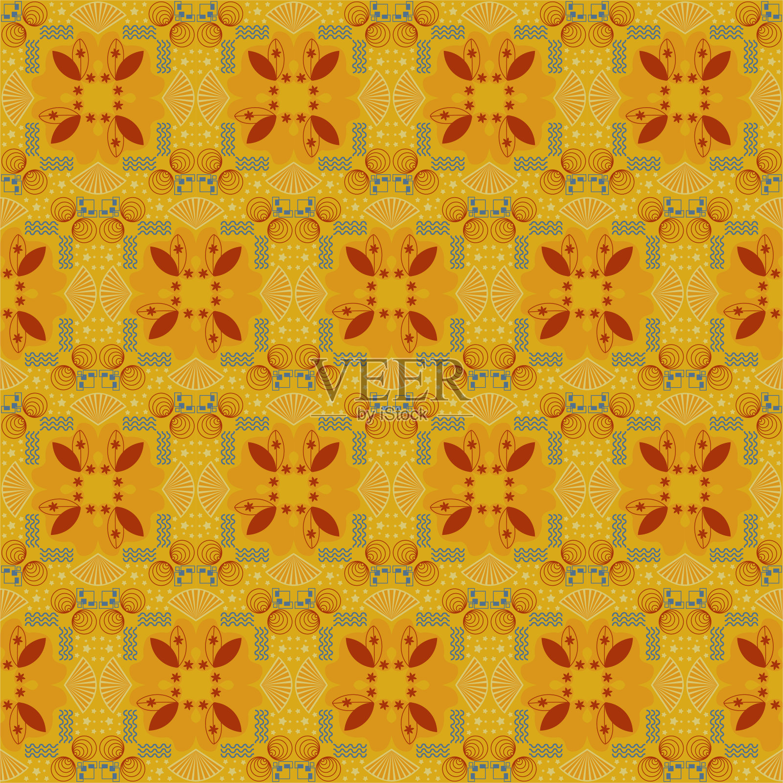 花卉无缝图案背景花园自然锦缎土著婚礼装饰艺术插画图片素材