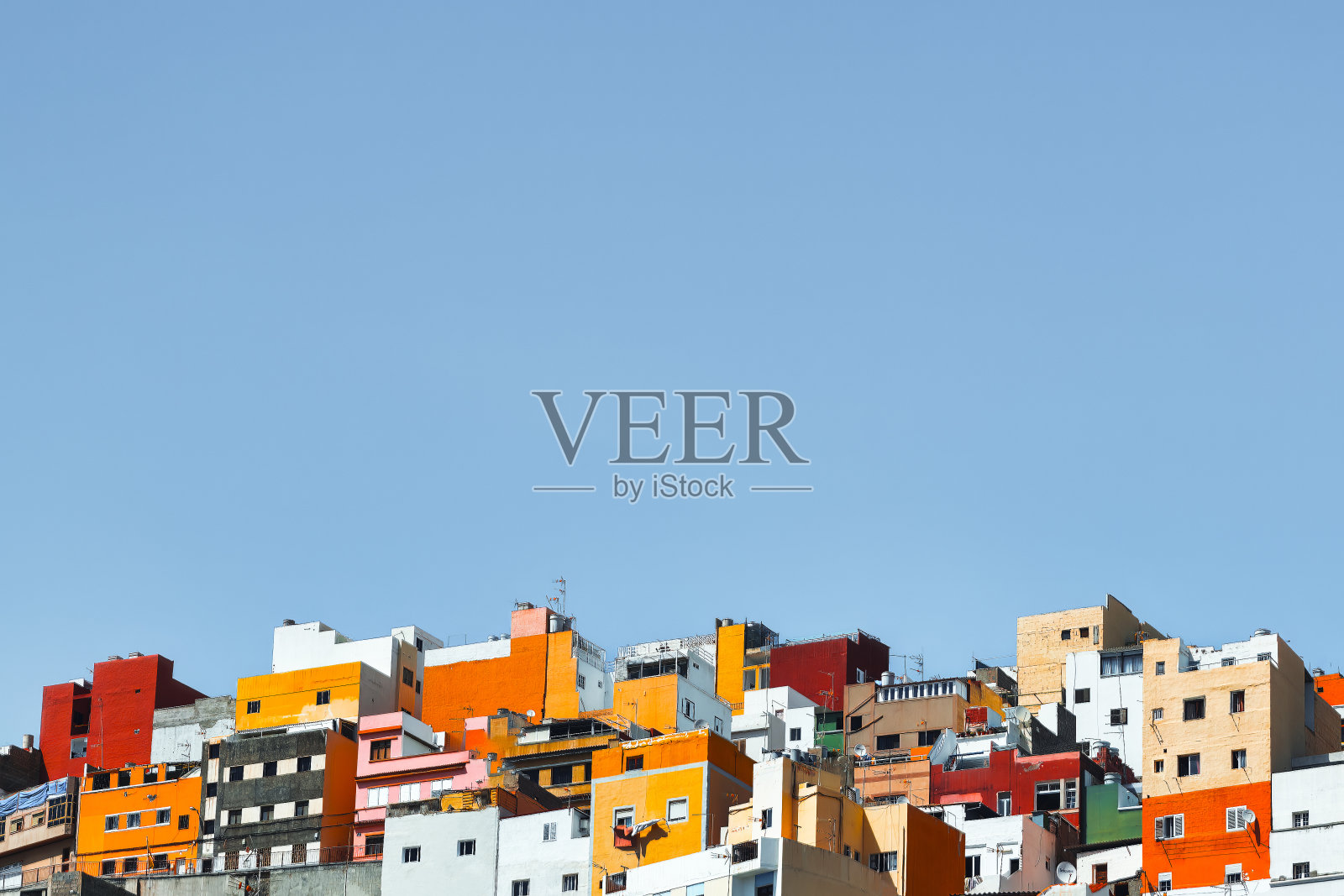 五颜六色的房子，屋顶，外部建筑照片摄影图片