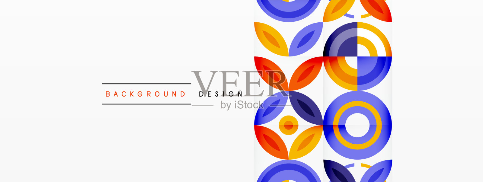 彩色圆圈抽象背景高科技插画图片素材