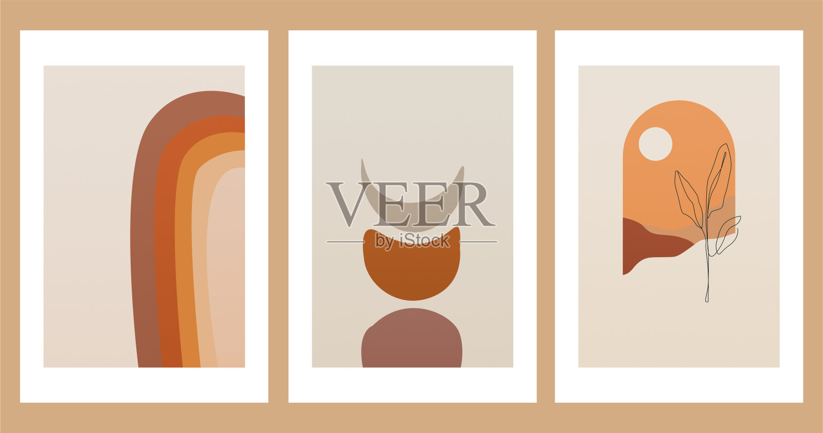 中世纪现代墙壁艺术装饰印刷海报插画图片素材