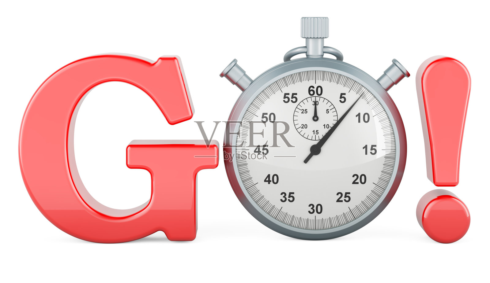 用秒表。目标，策略和成功概念，3D渲染照片摄影图片