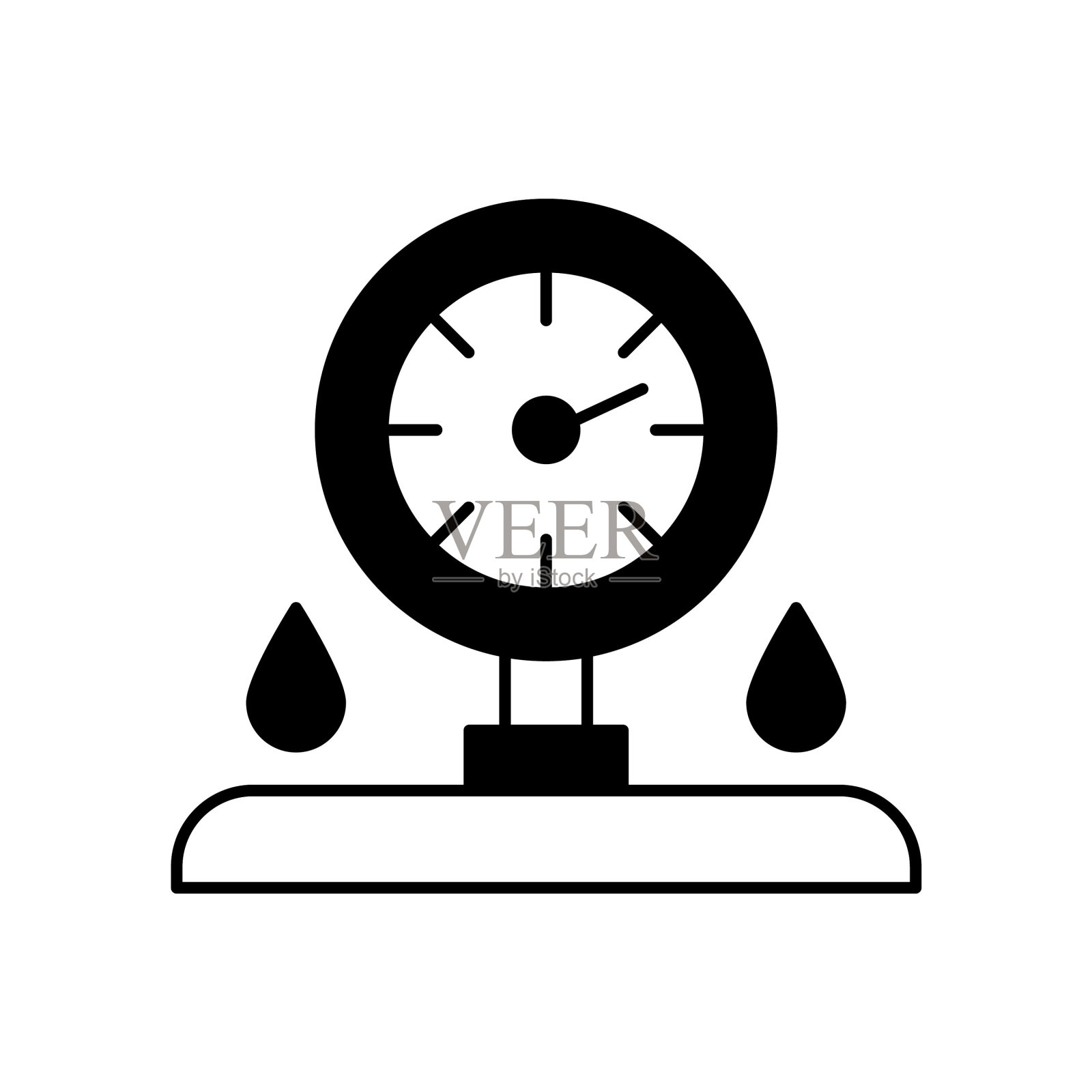 潜水仪表字形矢量图标，可以很容易地编辑或修改插画图片素材