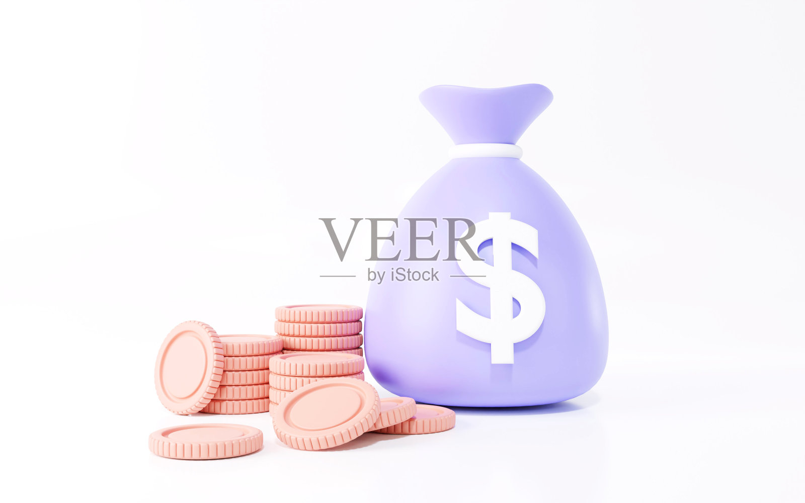 带硬币的钱袋，理财投资理念，照片摄影图片