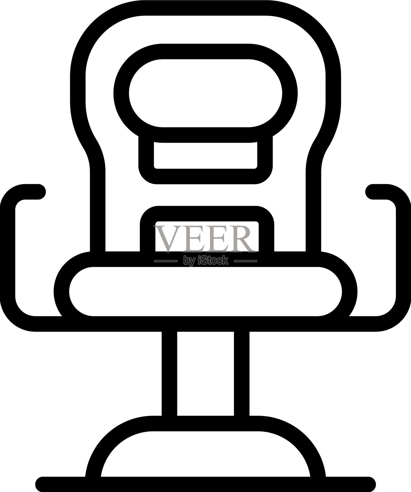 符合人体工程学的游戏椅图标轮廓室插画图片素材