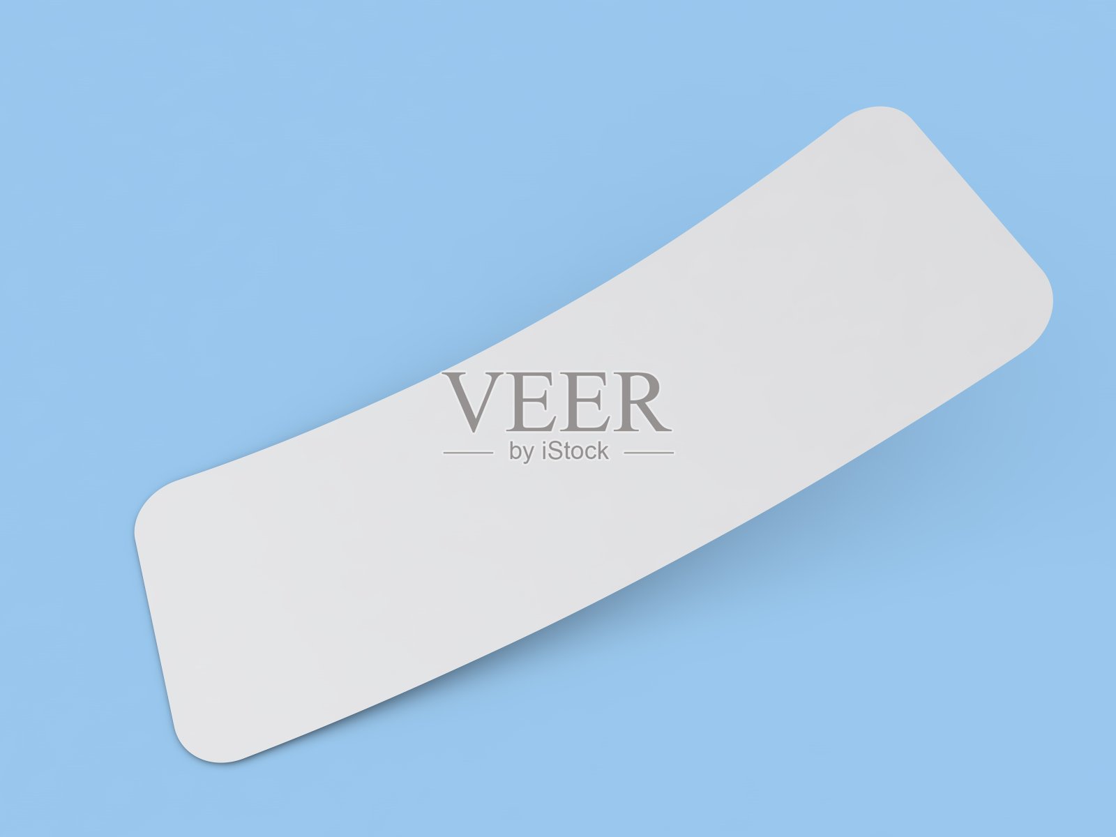 蓝色背景广告纸模型。照片摄影图片