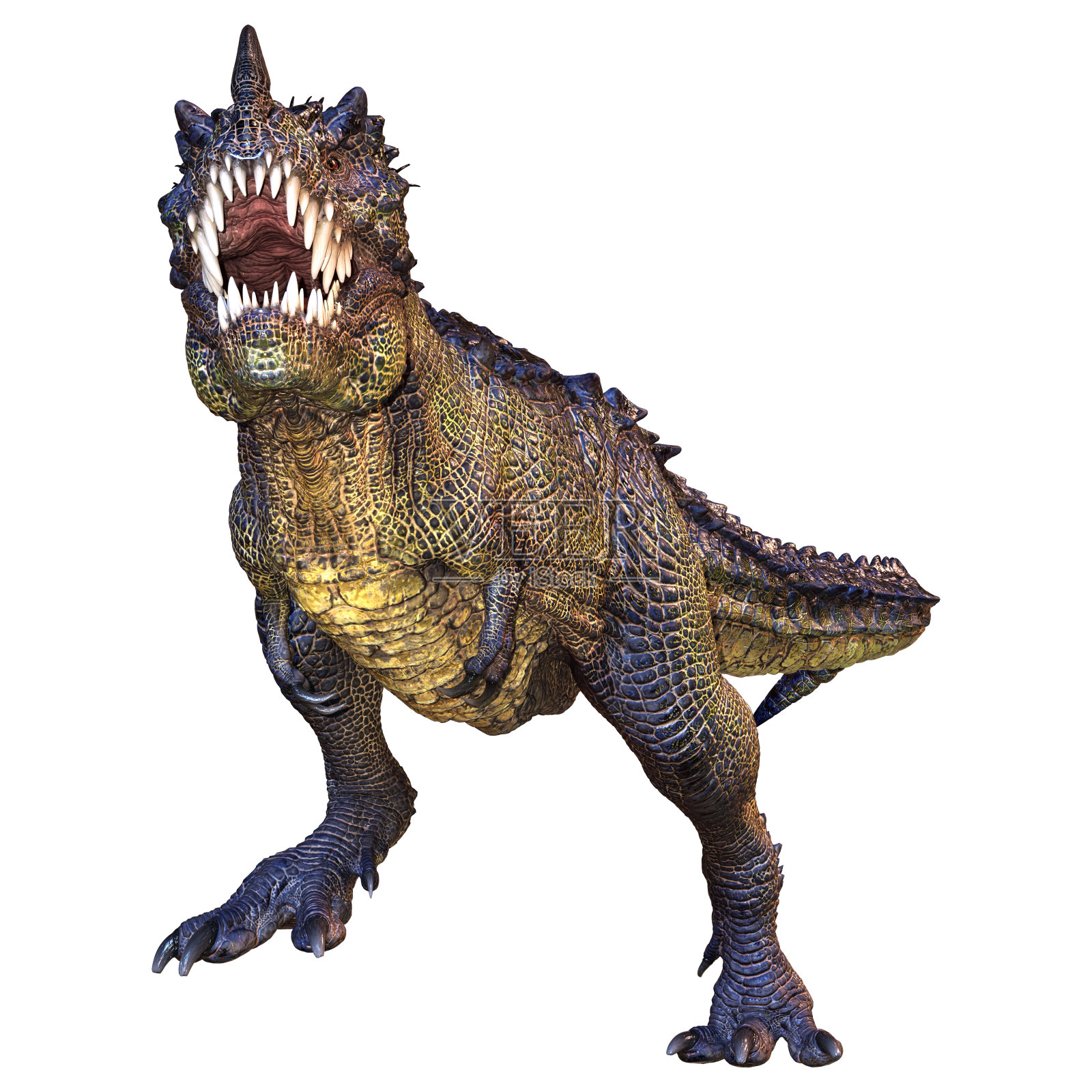 3D渲染幻想恐龙在白色照片摄影图片