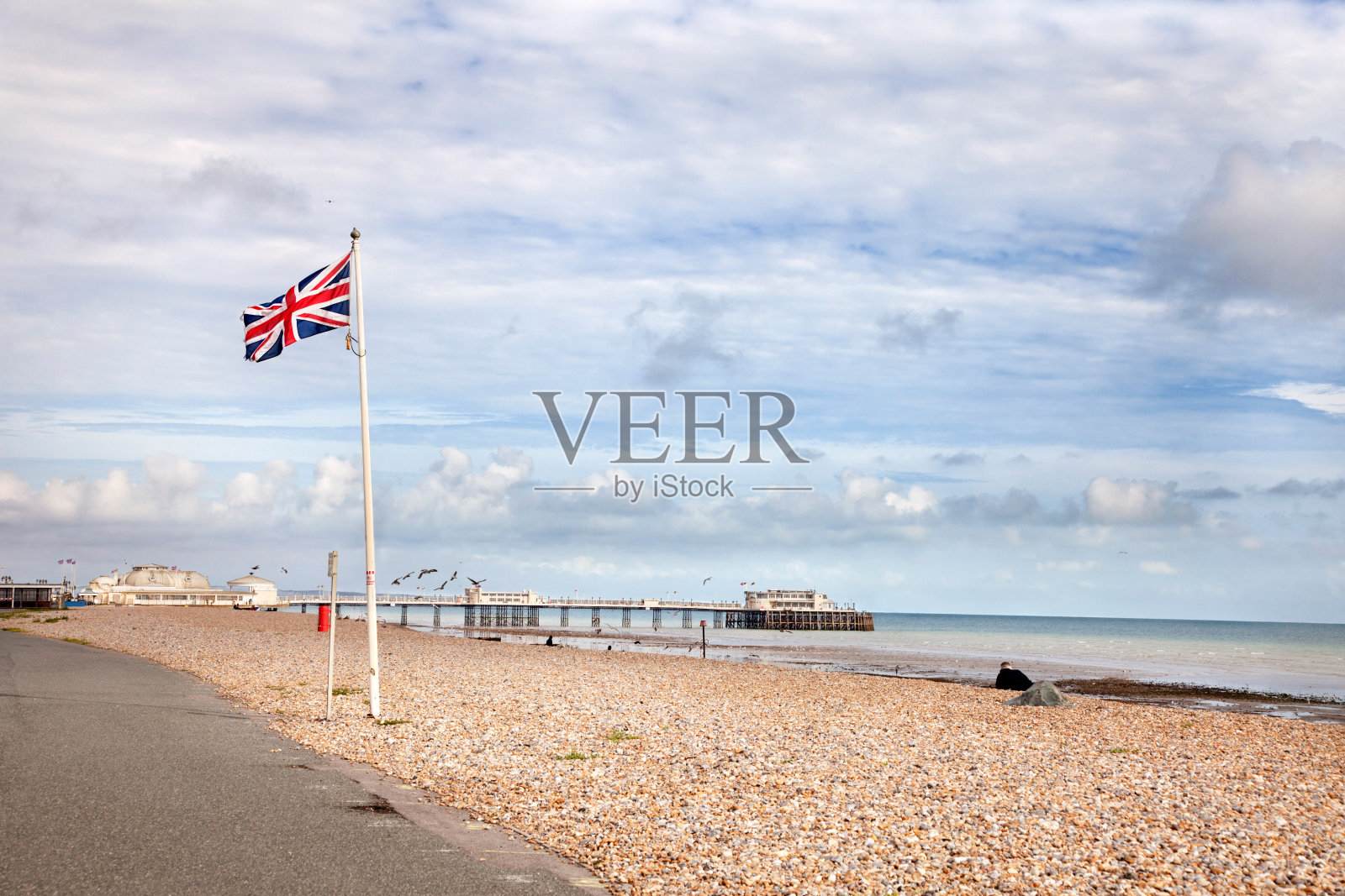 沃辛步道上的英国国旗照片摄影图片