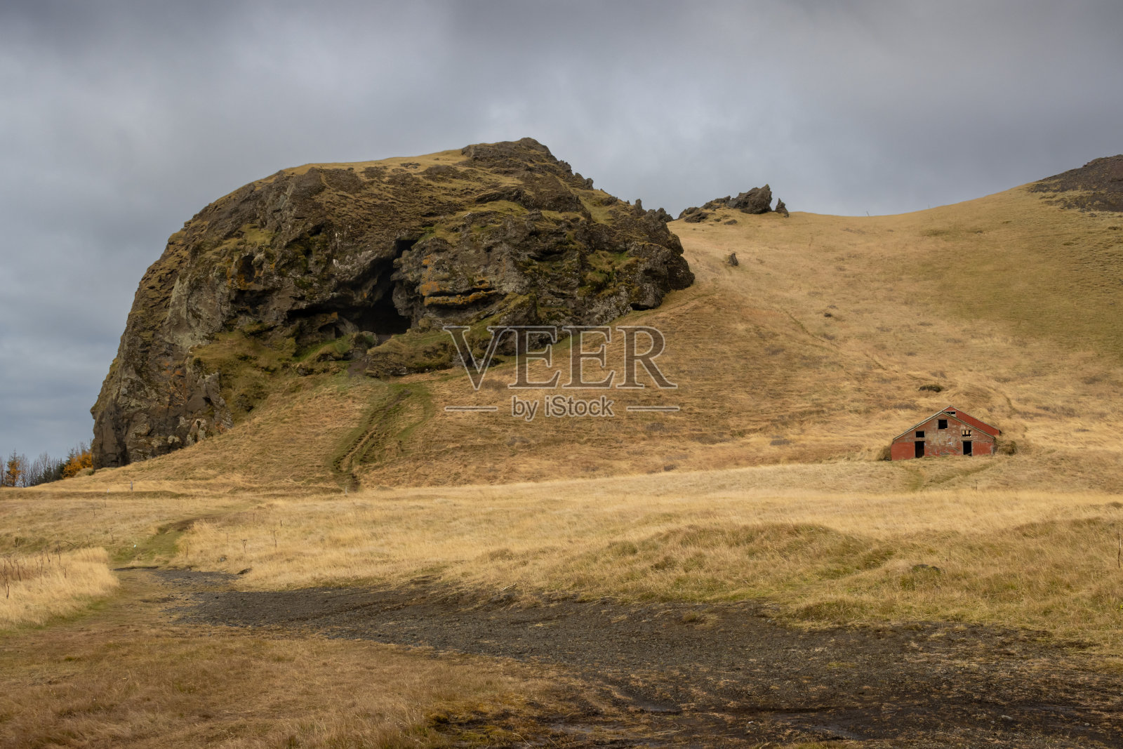 房子和山，冰岛照片摄影图片