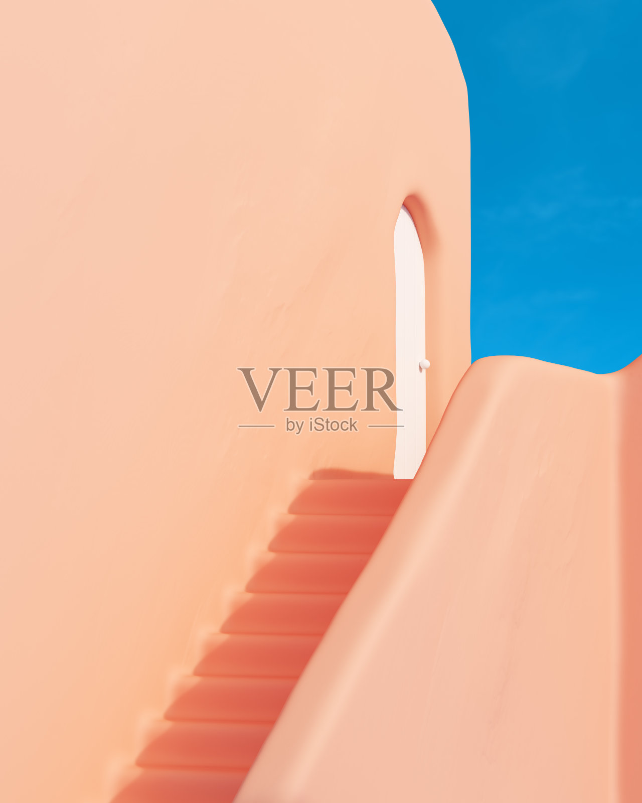 质朴的地中海夏季度假屋赤陶白色门豪华阳光假期照片摄影图片