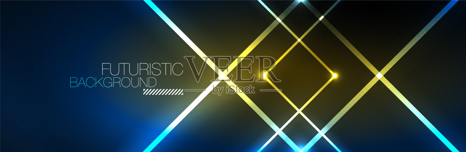 霓虹灯发光流体波线神奇能量空间插画图片素材