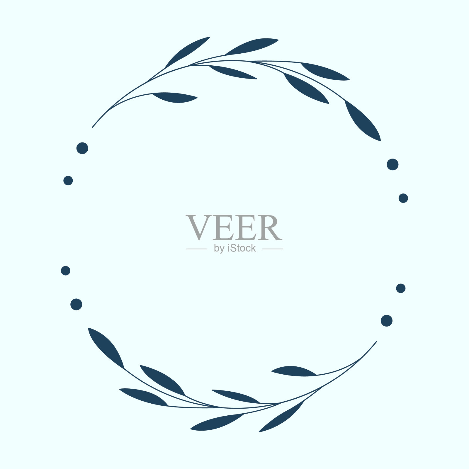 手绘树叶树枝边框插画图片素材