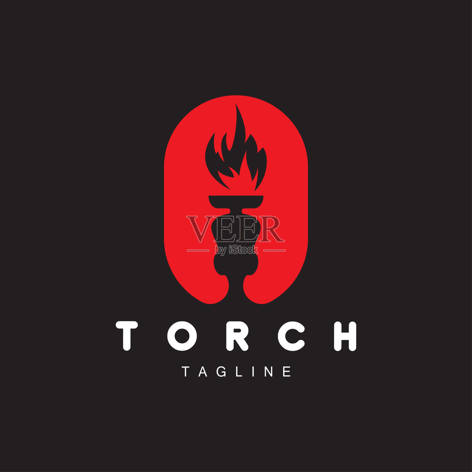 采购产品火炬标志，火焰设计，字母标志，产品品牌图标插画图片素材