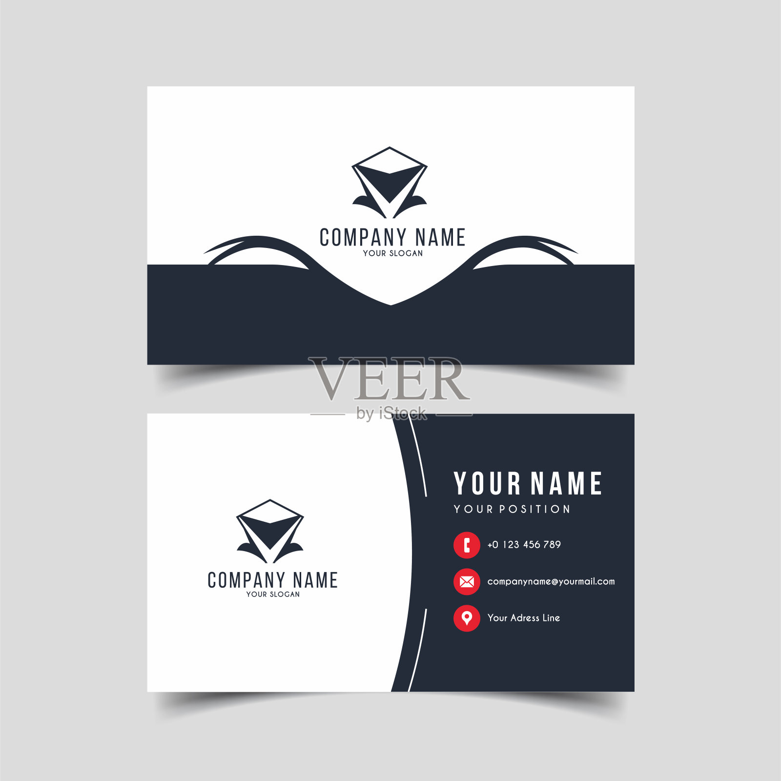 矢量极简主义和优雅的名片模板插画图片素材