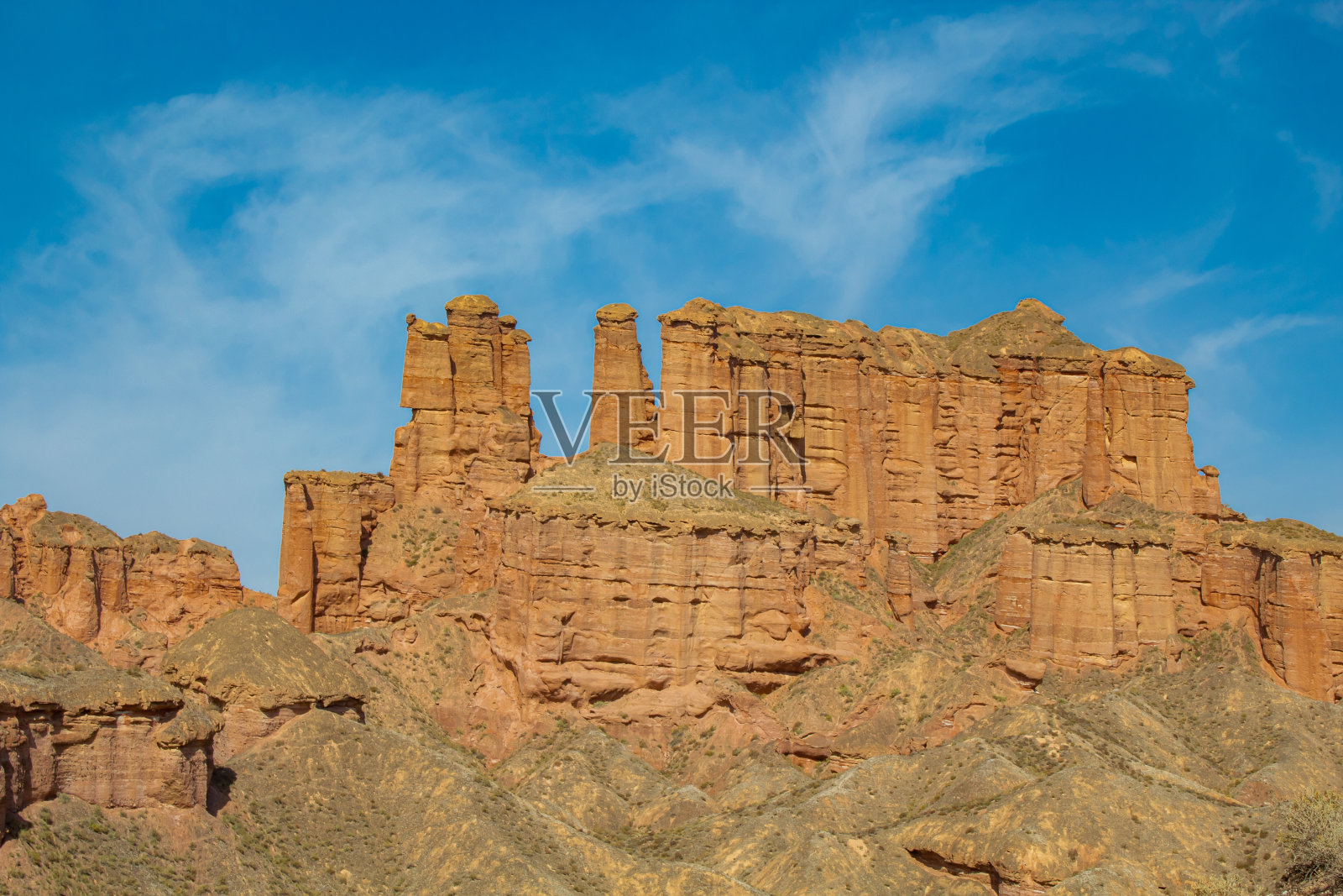 丹霞风景区地貌，中国甘肃张掖冰沟照片摄影图片