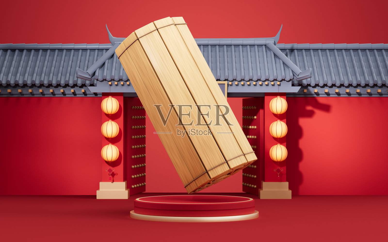 复古中国古代竹简，3D渲染照片摄影图片