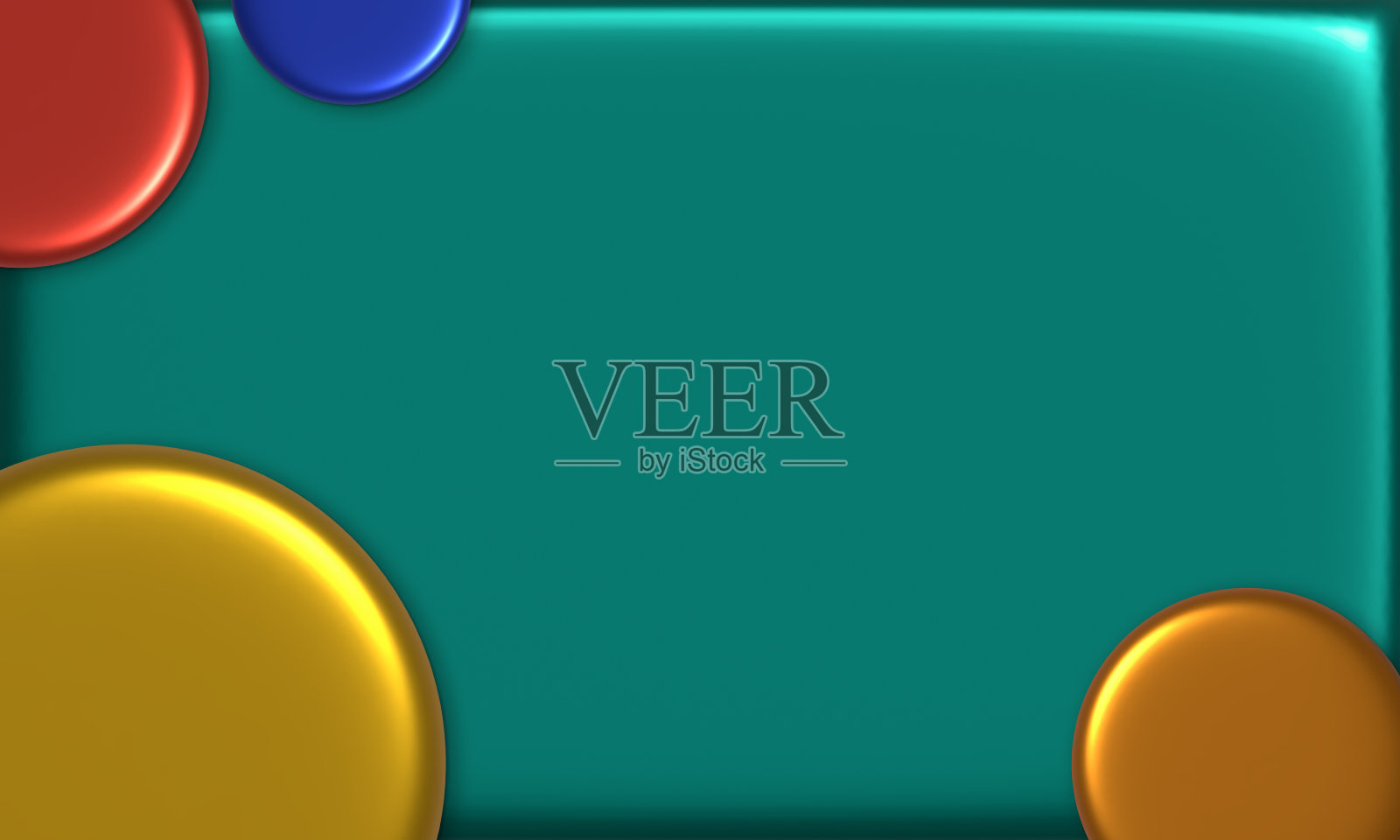 抽象背景彩色圆圈金属纹理，3D插图。照片摄影图片