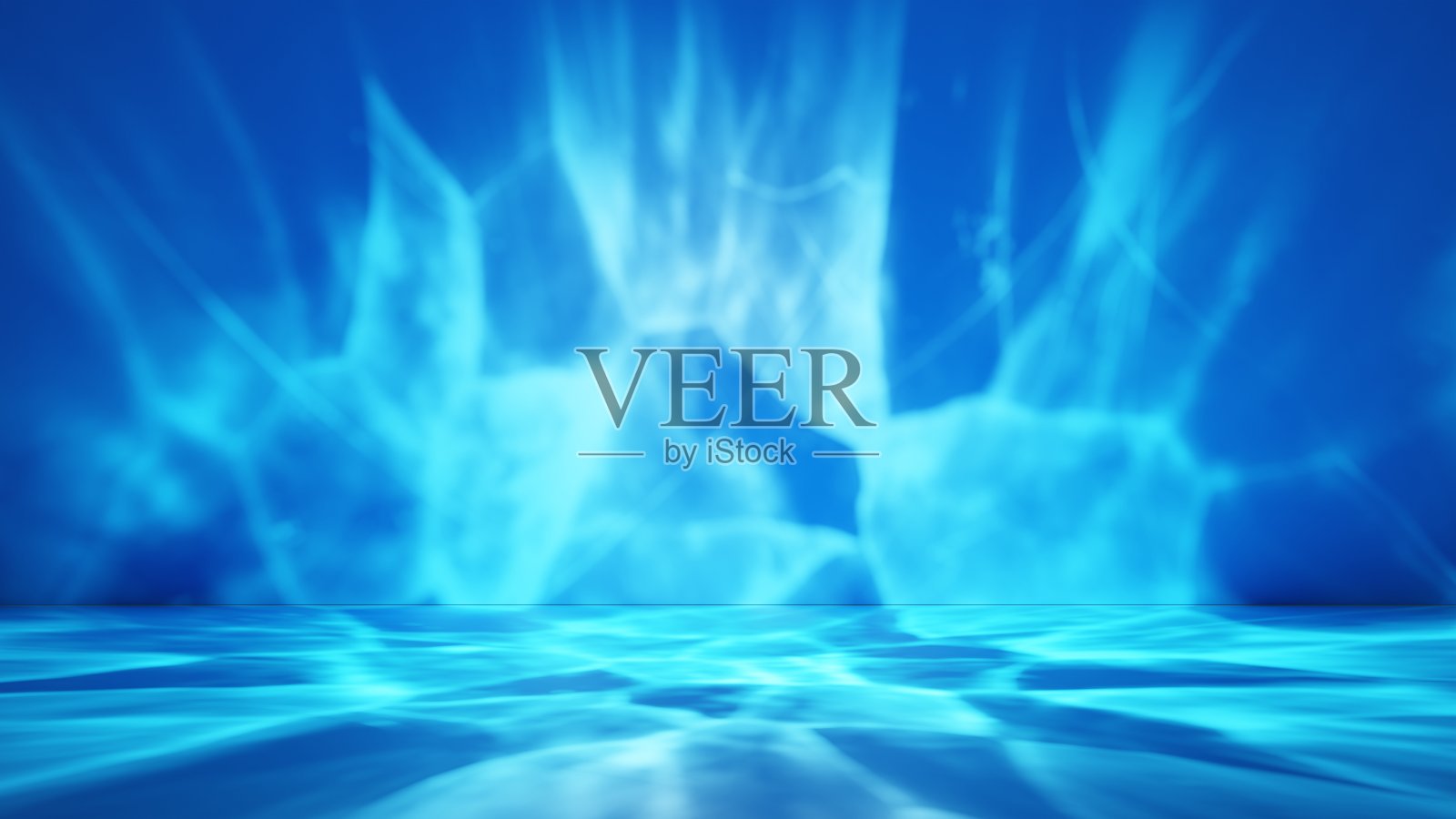 化妆品展示的自然美讲台背景。时尚美背景配上淡淡的水影质感。三维渲染照片摄影图片