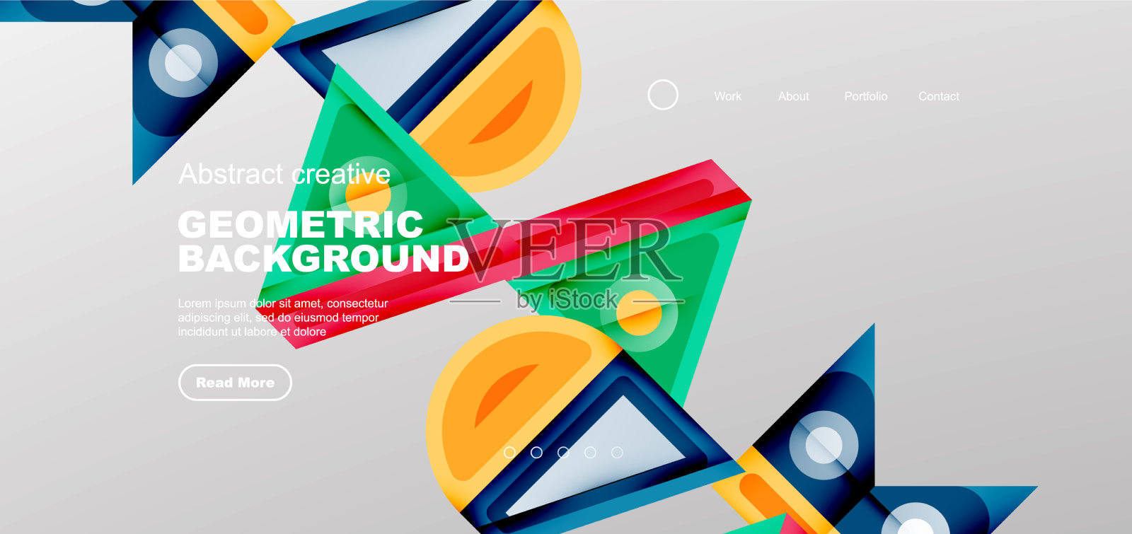 最小的登陆页几何形状业务插画图片素材